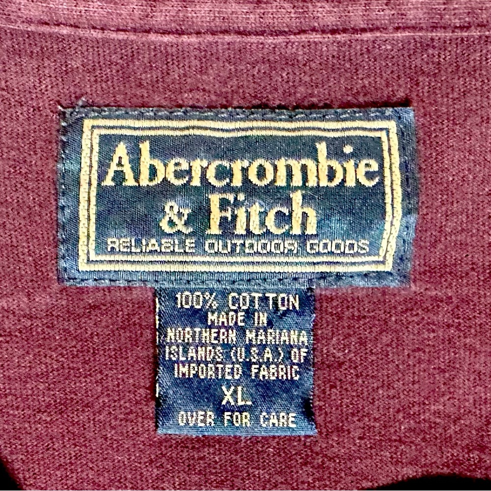 Maroon Abercrombie & Fitch Long Sleeve Polo